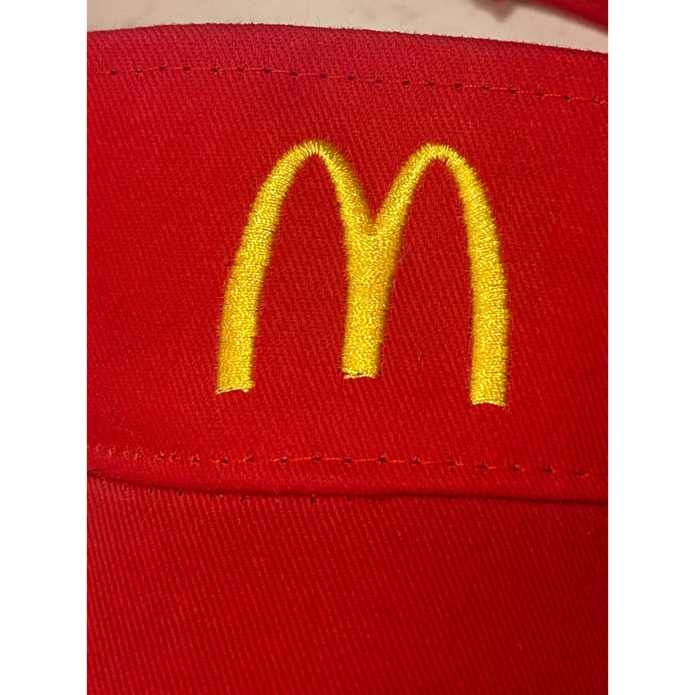 McDonalds Crew Visor Hat Red Yellow Golden Arches Embroidered Hit Wear One Size - Picture 3 of 4